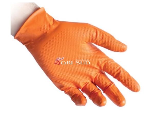 Guanti in Nitrile Arancione S/Polvere P/Zigrinato Tg. XL - Conf. Pz. 50