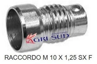 Raccordo M 10 x 1,25 SX F
