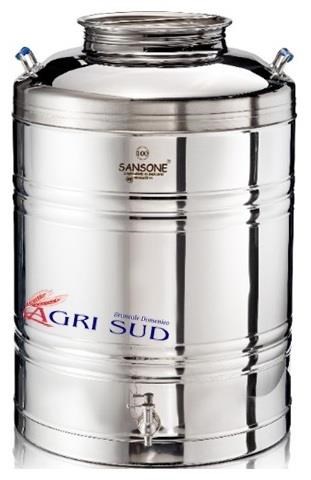 SANSONE Cont. Olio Inox lt. 100 c/Pr. Inox Mod. Europa