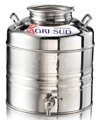 SANSONE Cont. Olio Inox lt. 15 c/Pr. Inox