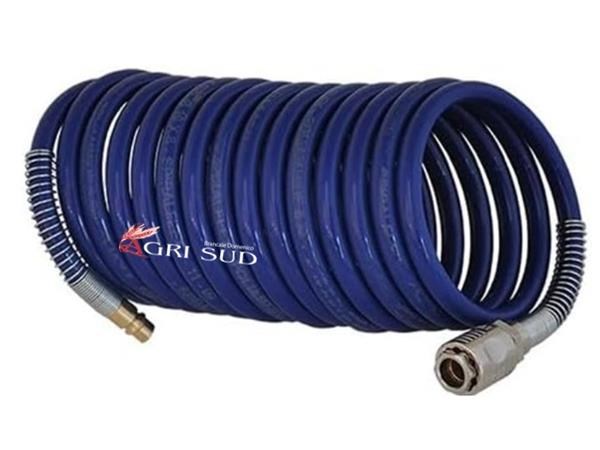 Tubo Spirale Blu 8x6 Mt 10 in Nylon (c/rub.univ + innesto)
