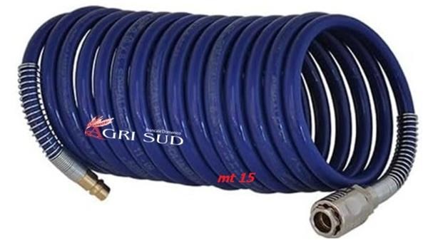 Tubo Spirale Blu 8x10 Mt 15 in Nylon (c/rub.univ + innesto)