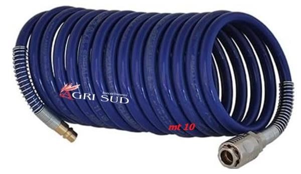 Tubo Spirale Blu 8x6 Mt 10 in Nylon (c/rub.univ + innesto)